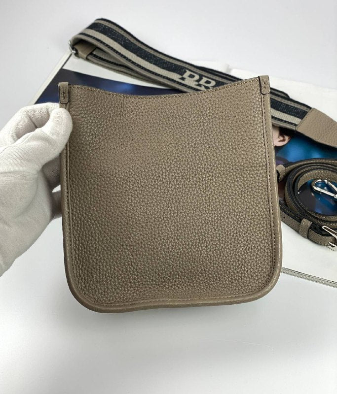 Prada Shoulder Bag Clay Leather Gray Mini