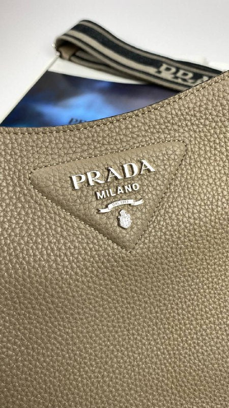 Prada Shoulder Bag Clay Leather Gray Mini