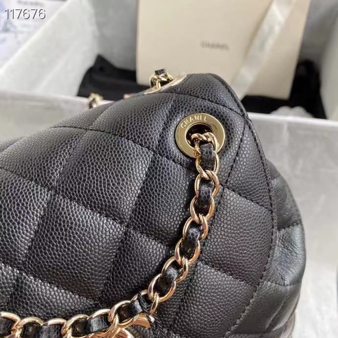 CHL Duma Backpack Toned Hardware Black Gold Shoulder Bag
