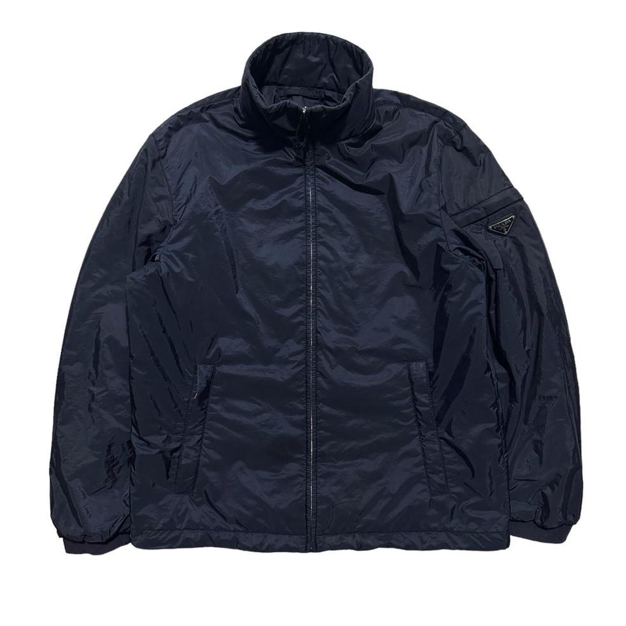 Prada Handbag Padded Jacket Nylon Blue