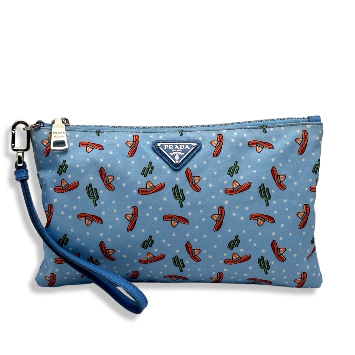 Prada Milano Tessuto Cactus Clutch Bag Nylon