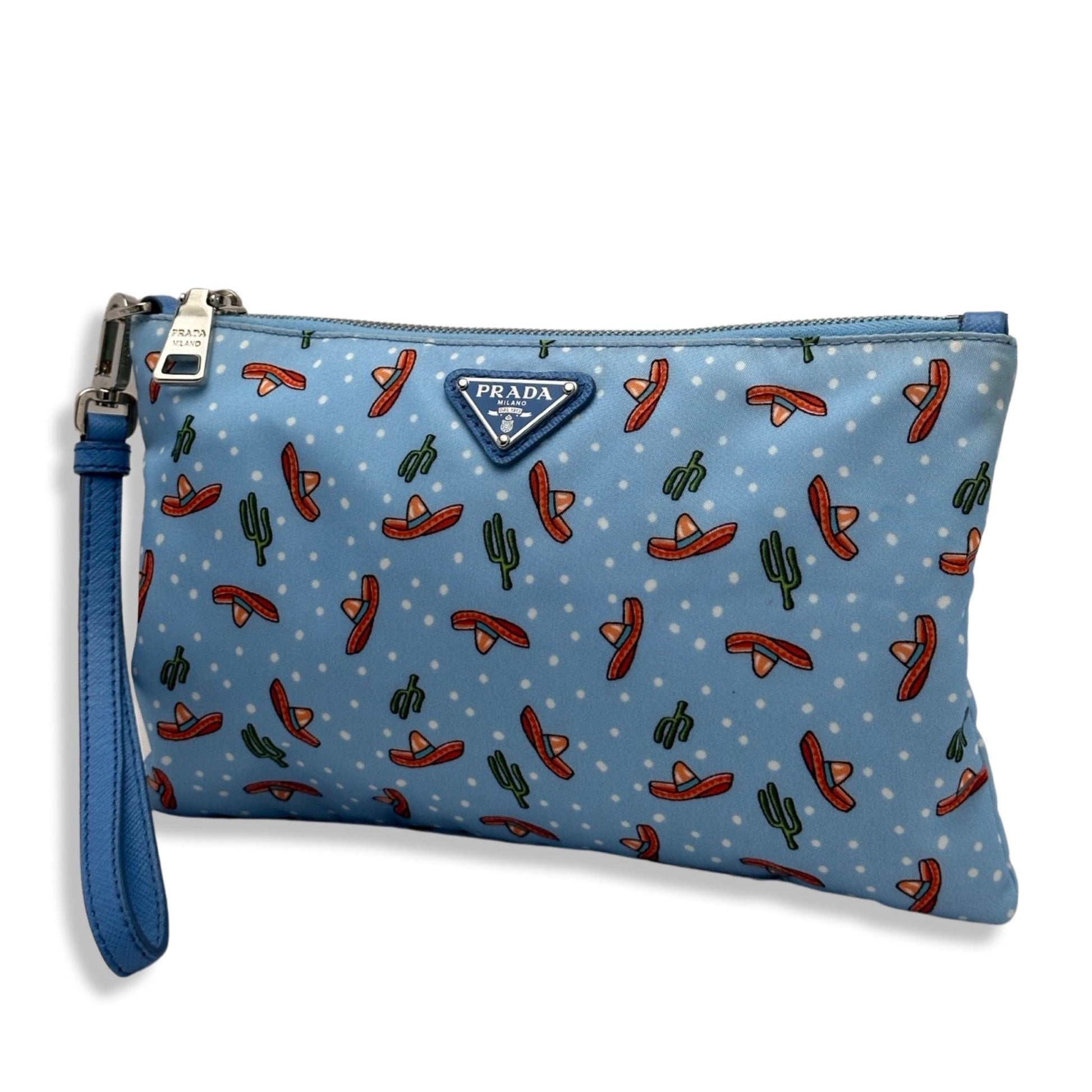Prada Milano Tessuto Cactus Clutch Bag Nylon