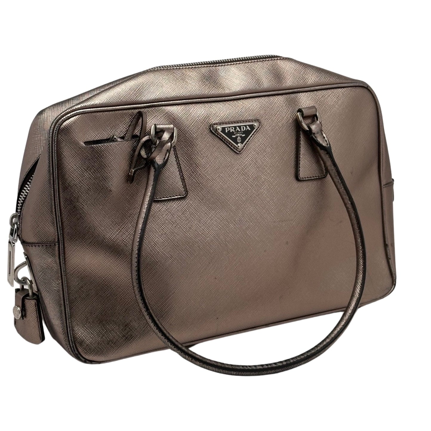 Prada Metallic Shoulder Bag Leather Saffiano