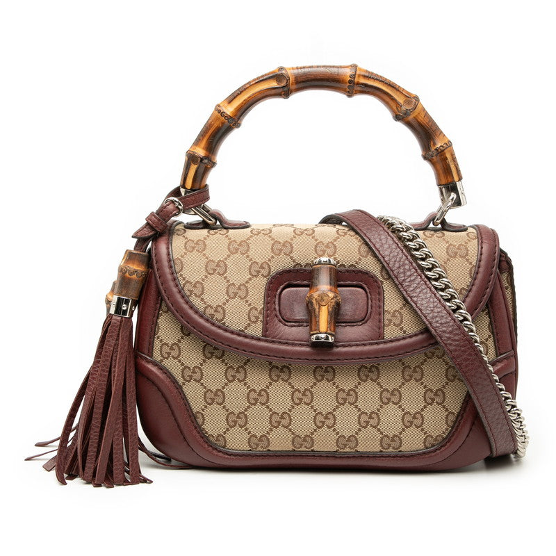 Gucci Bamboo 2Way Bag Canvas Travel Bag 2Way Bag