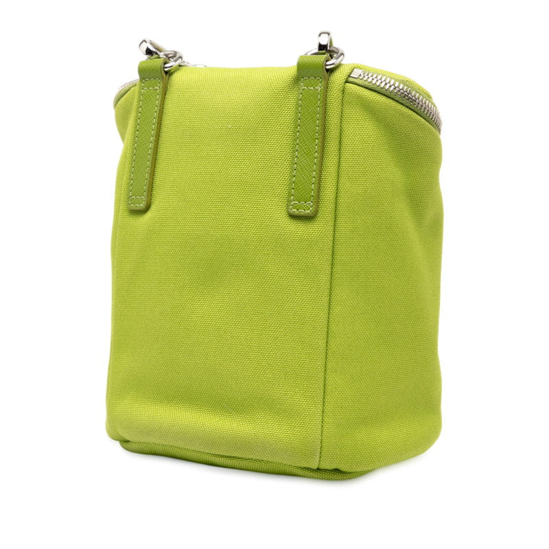 Prada 2Vh147 Shoulder Bag Leather Canvas