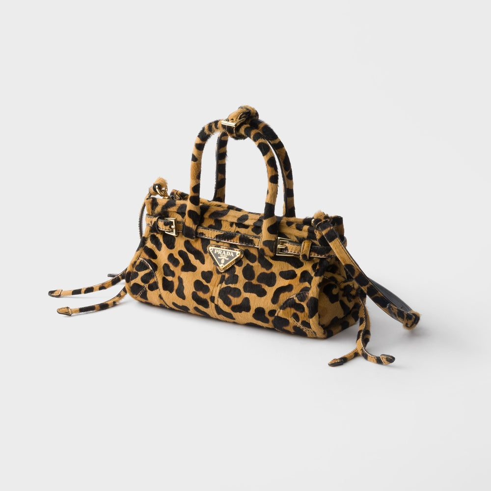 Prada Bonnie Printed Handbag Leather Mini Travel Bag Pr 2511 0500
