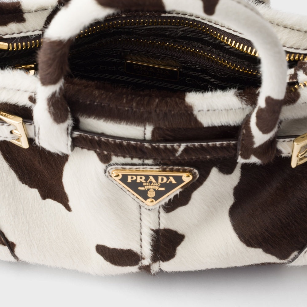 Prada Bonnie Printed Handbag Leather Mini Travel Bag