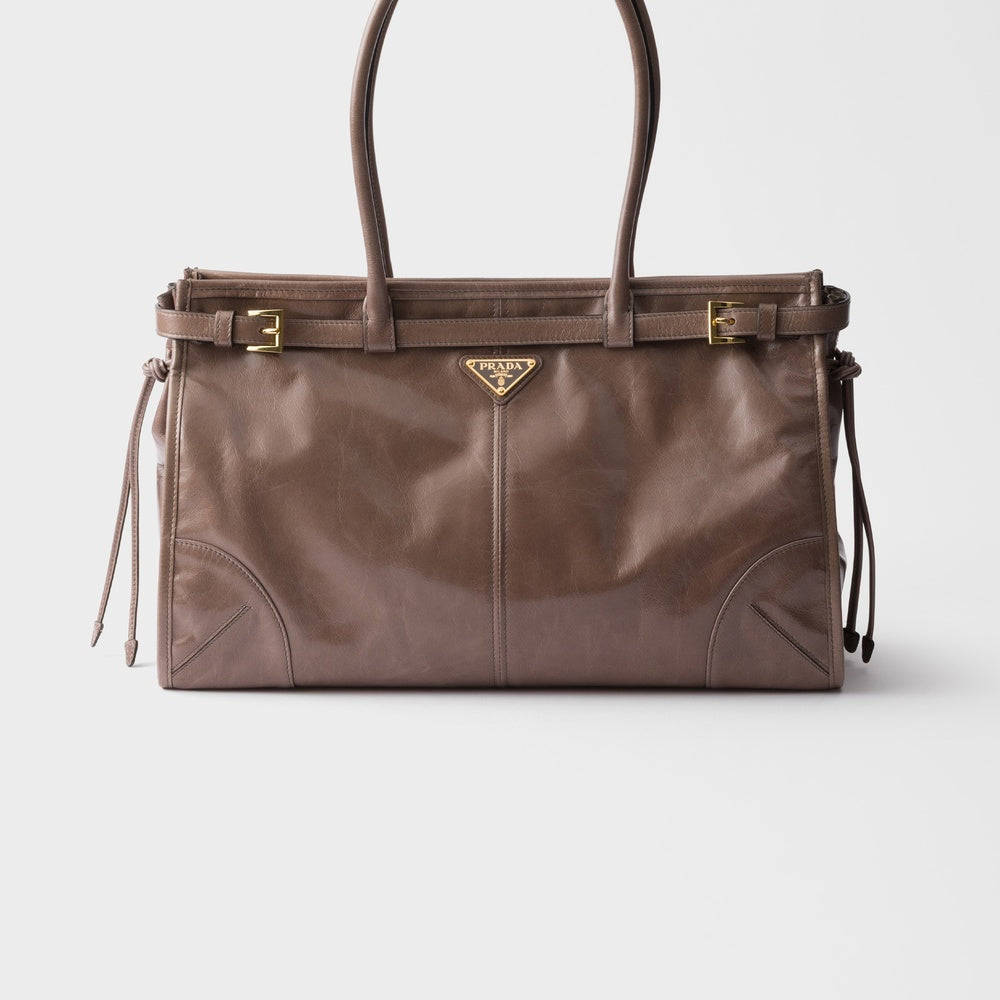 Prada Bonnie Handbag Leather Large Travel Bag
