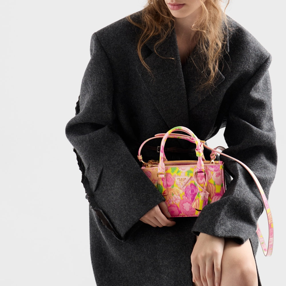Prada Galleria Printed Bag Leather Saffiano Mini Travel Bag Pr 2511 0544