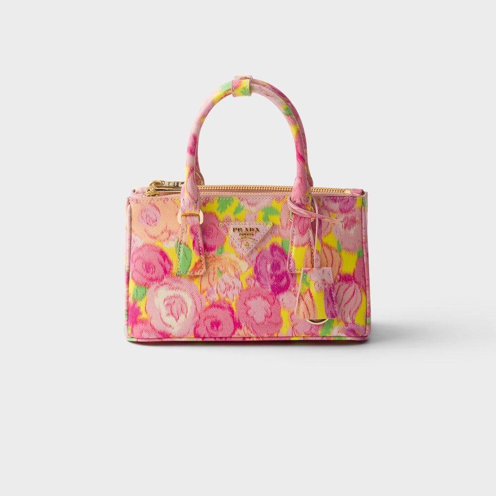Prada Galleria Printed Bag Leather Saffiano Mini Travel Bag Pr 2511 0544