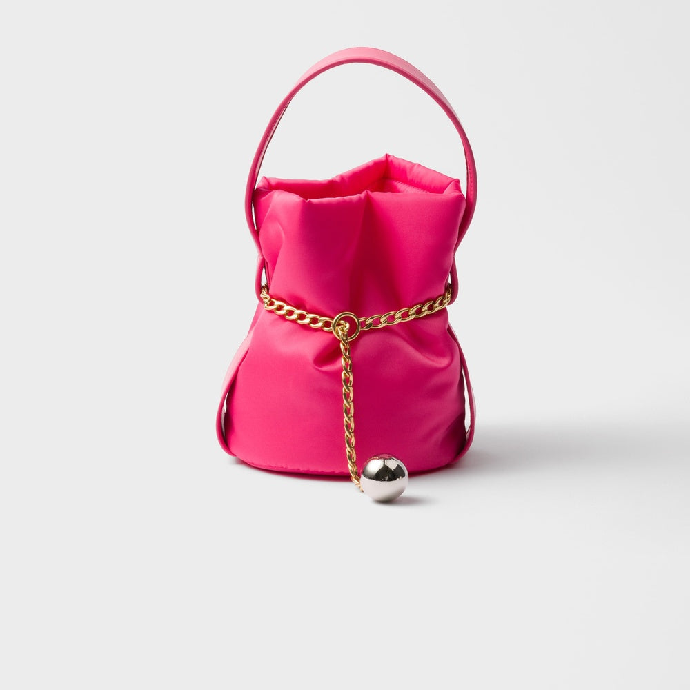 Prada Petit Sac Re And Nappa Bag Leather Nylon Mini Bucket Bag Pr 2511 0547