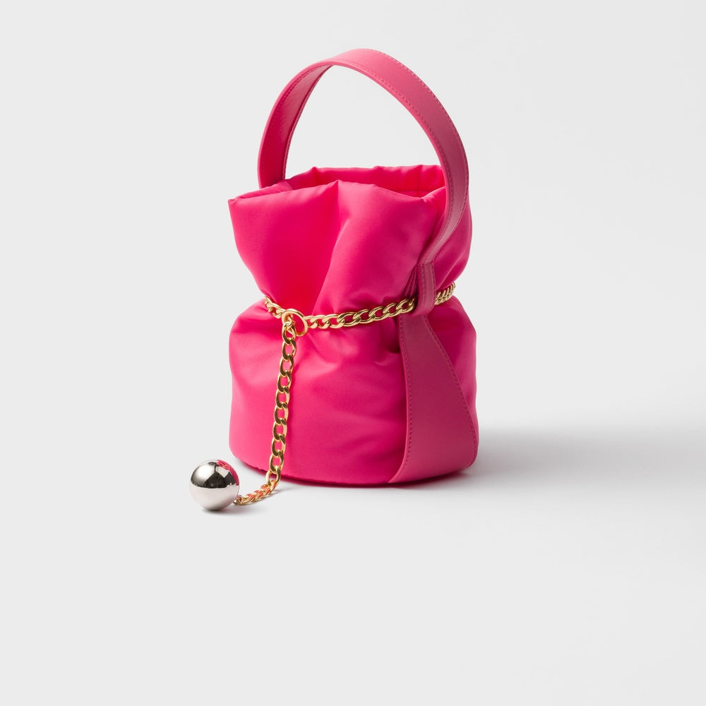 Prada Petit Sac Re And Nappa Bag Leather Nylon Mini Bucket Bag Pr 2511 0547
