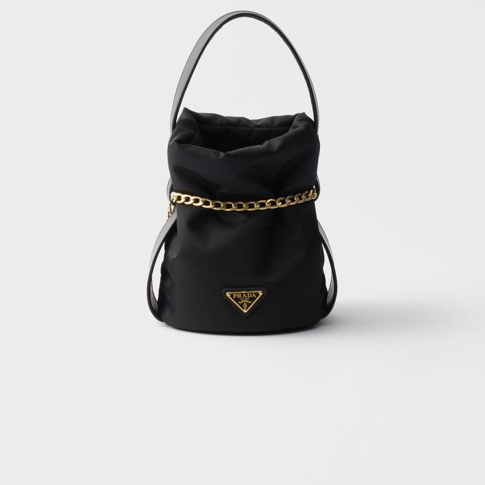 Prada Petit Sac Re And Nappa Bag Leather Nylon Mini Bucket Bag