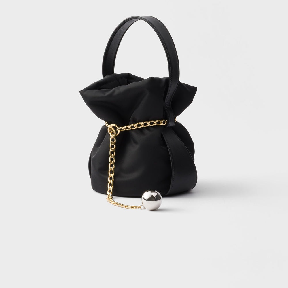 Prada Petit Sac Re And Nappa Bag Leather Nylon Mini Bucket Bag