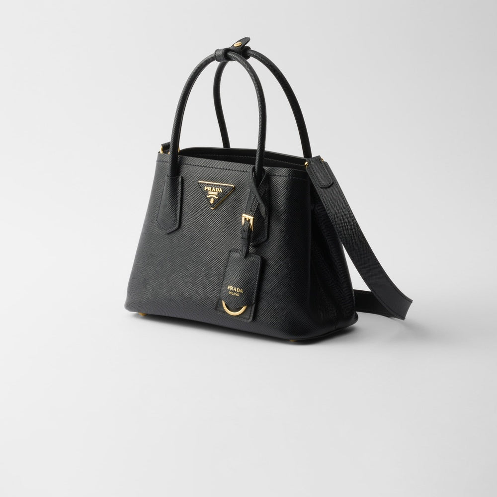 Prada Double Bag Leather Saffiano Small Travel Bag