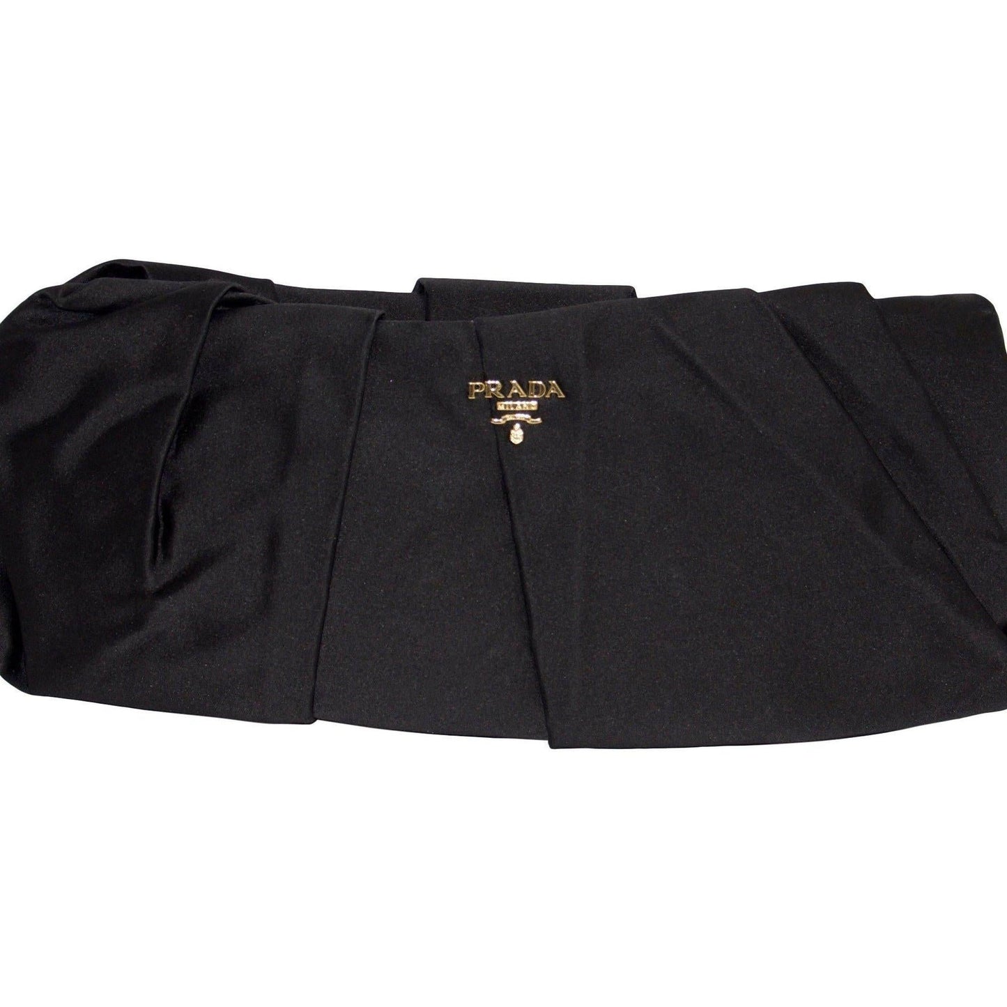Prada Pleated Raso Clutch Handbag Black Clutch Bag