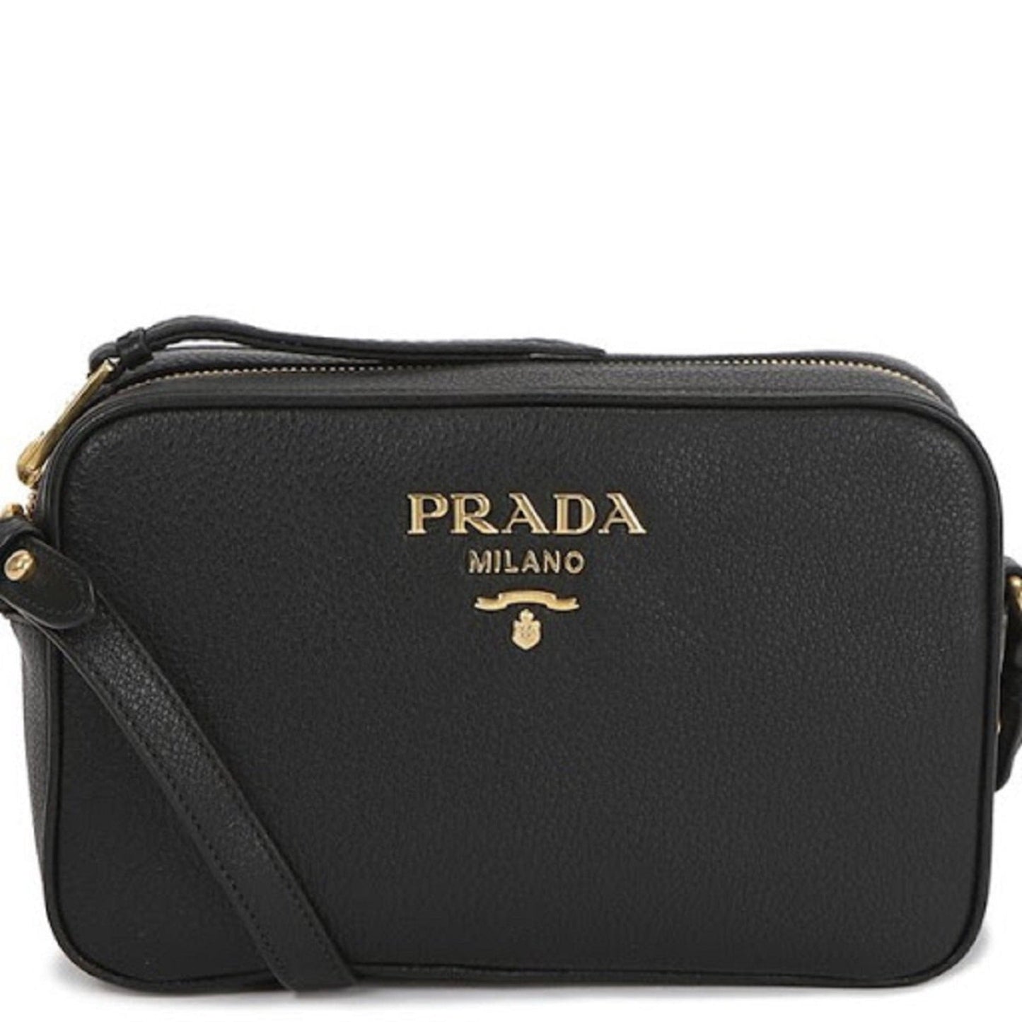 Prada Phenix Camera Crossbody Bag Leather Vitello Black