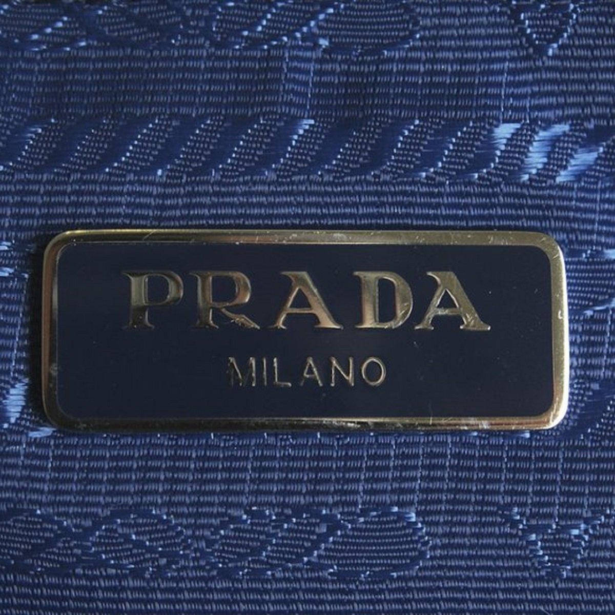 Prada Tessuto Pouch Wristlet Clutch Nylon Blue Silver Clutch Bag