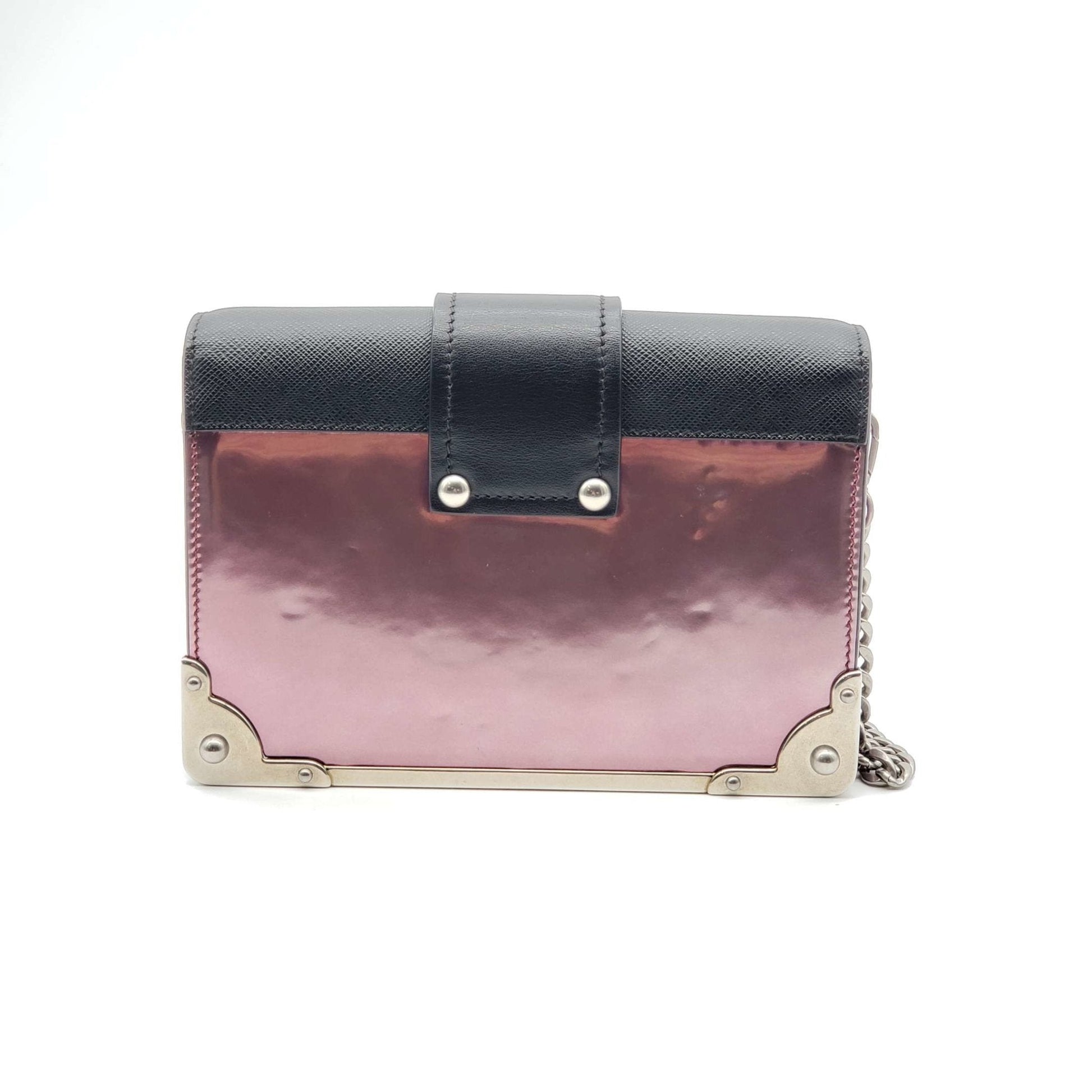 Prada Cahier Metallic Shoulder Rare Bag Pink Shoulder Bag