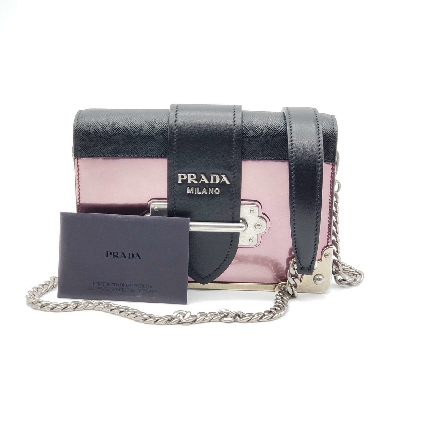 Prada Cahier Metallic Shoulder Rare Bag Pink Shoulder Bag