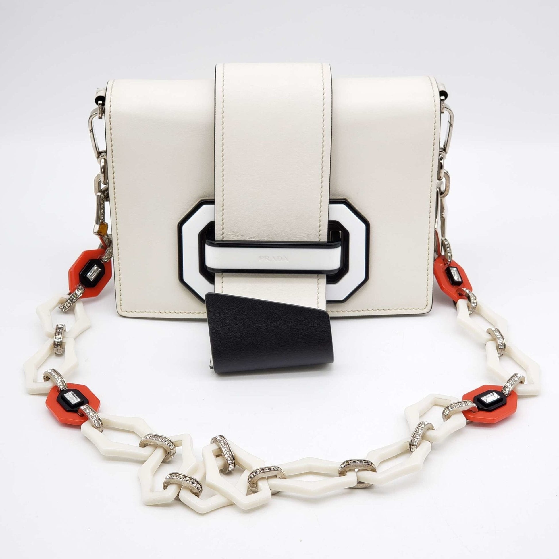 Prada Cahier Shoulder And Crossbody Bag White Shoulder Bag