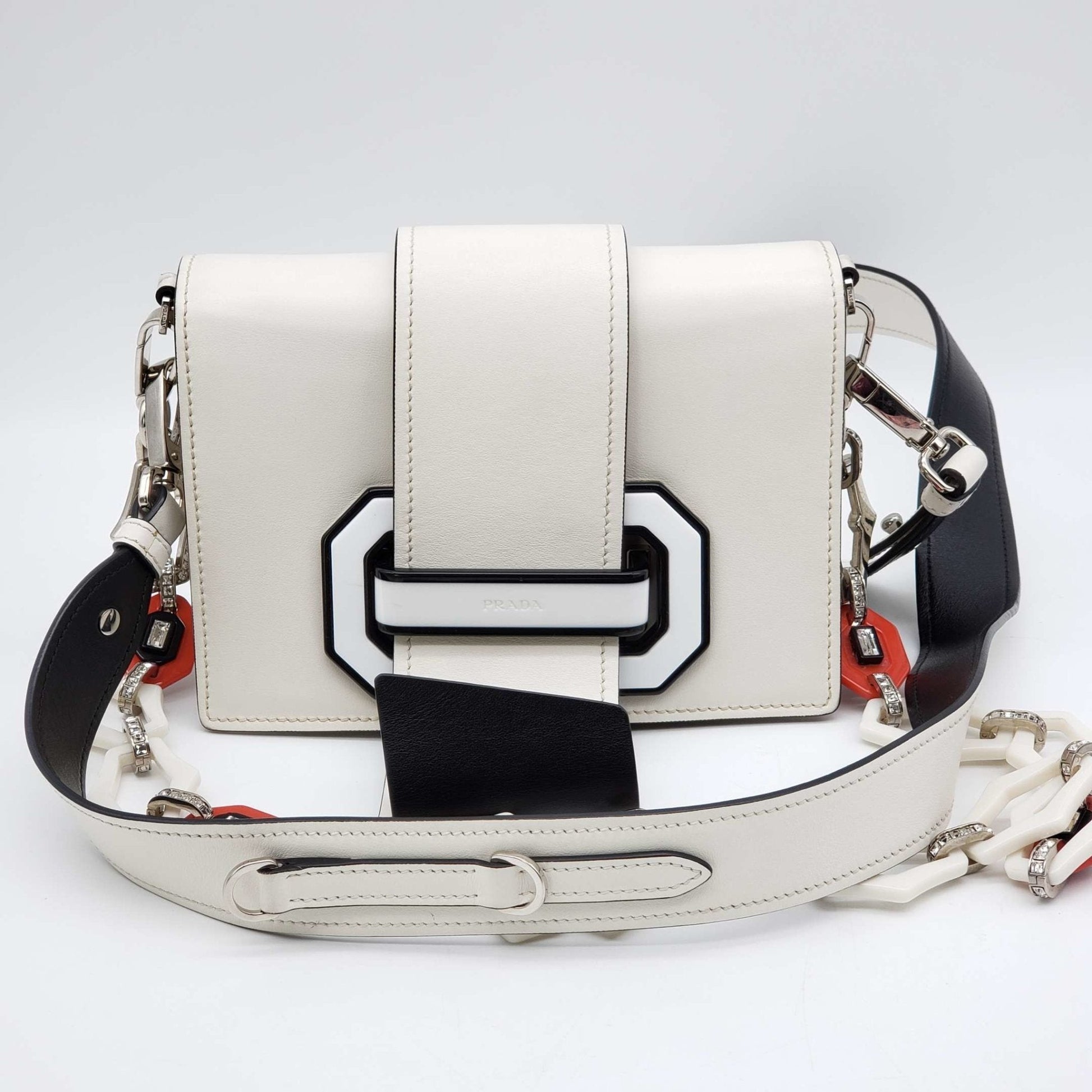 Prada Cahier Shoulder And Crossbody Bag White Shoulder Bag