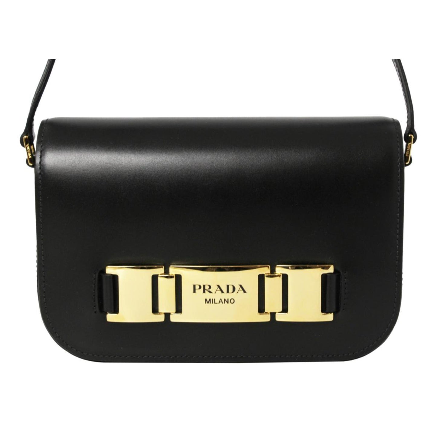 Prada City Calf Crossbody Bag Leather Calf Leather Black