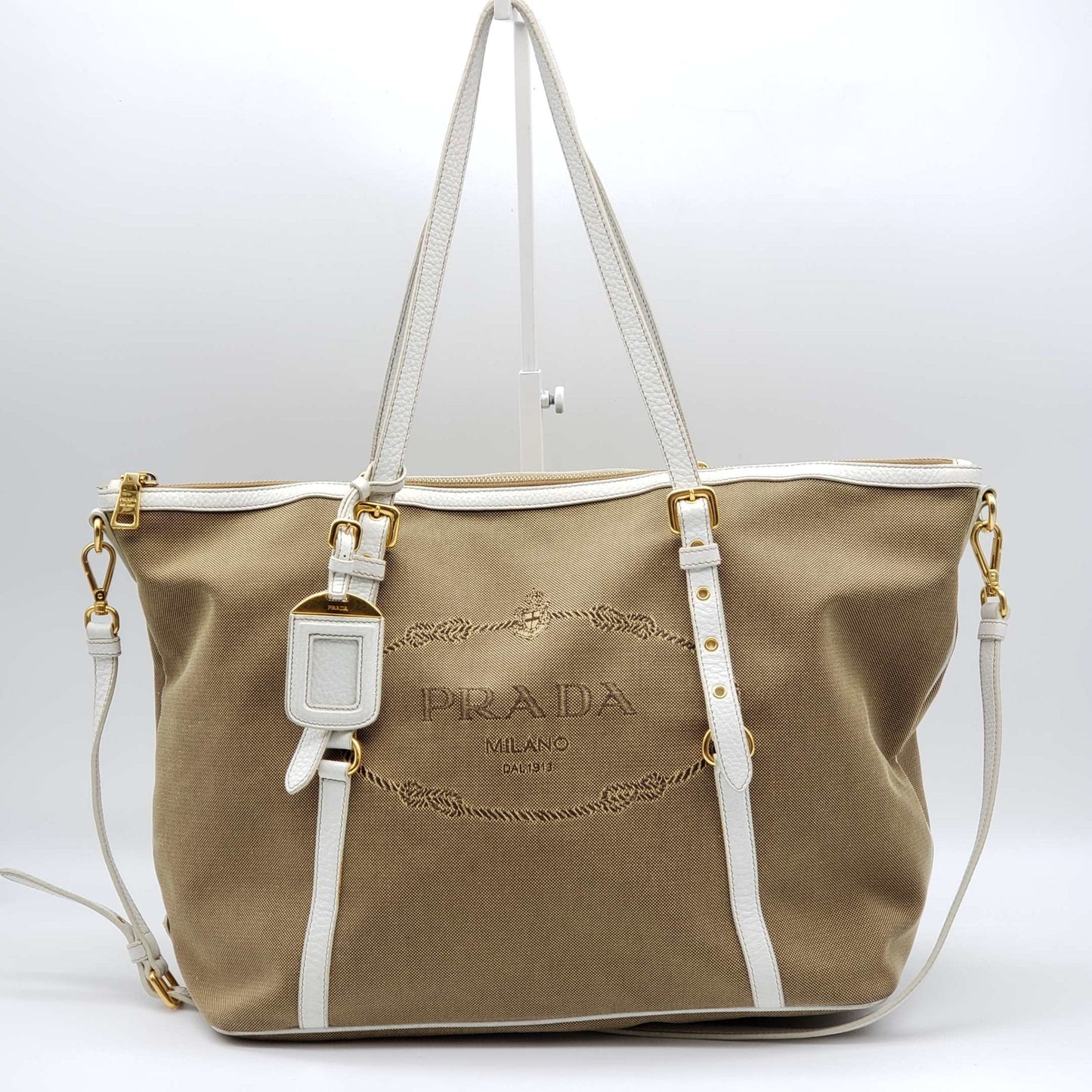 Prada Jacquard Shoulder Bag Logo