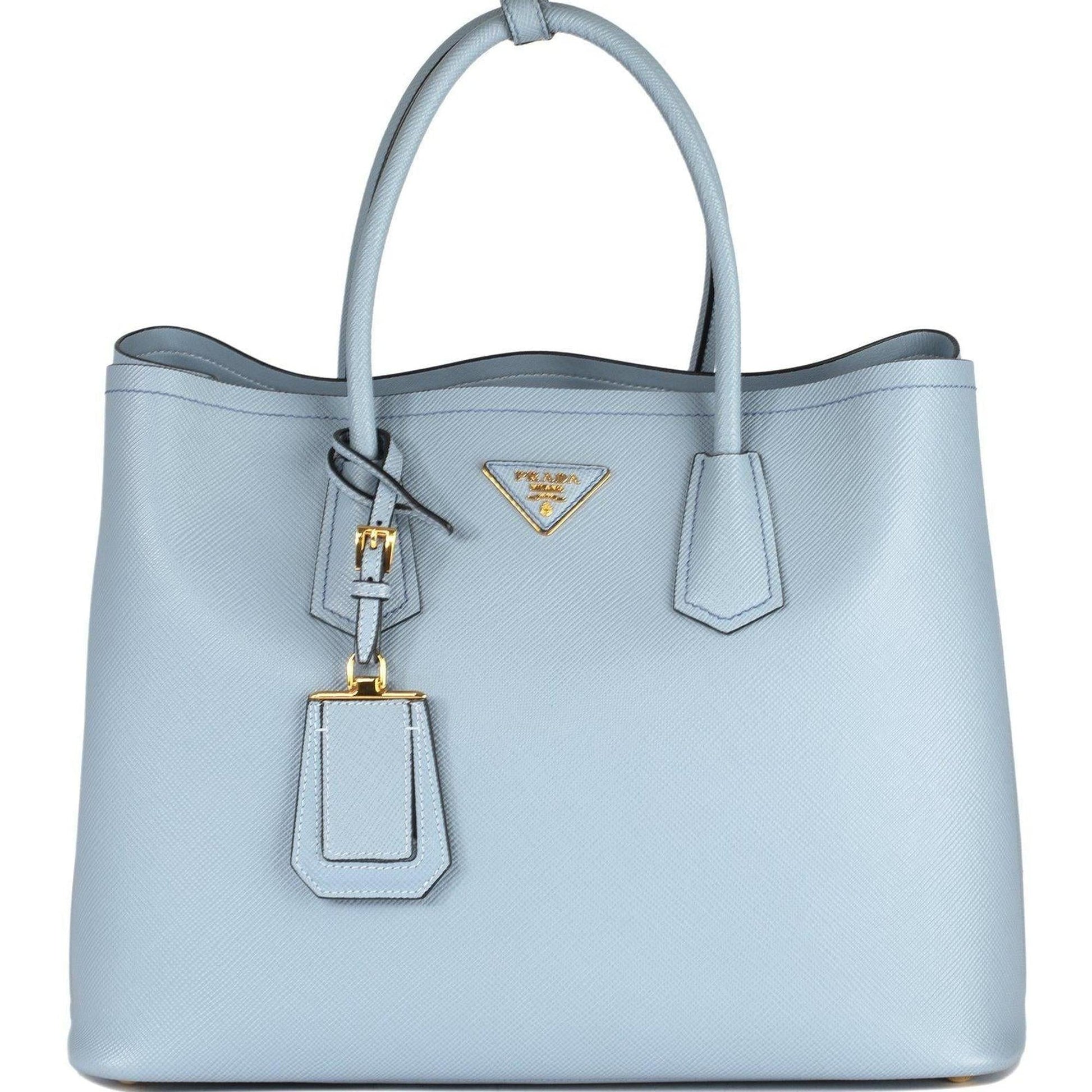 Prada Saffiano Cuir Double Tote Handbag Large Tote Bag