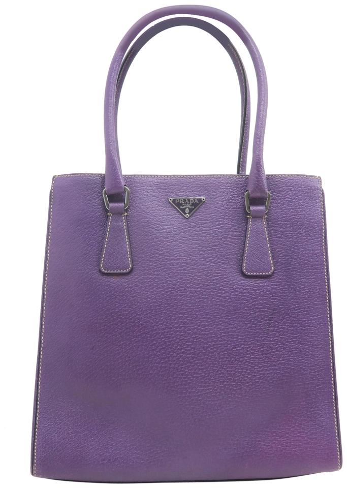 Prada Lux Tote Leather Canvas Saffiano Tote Bag