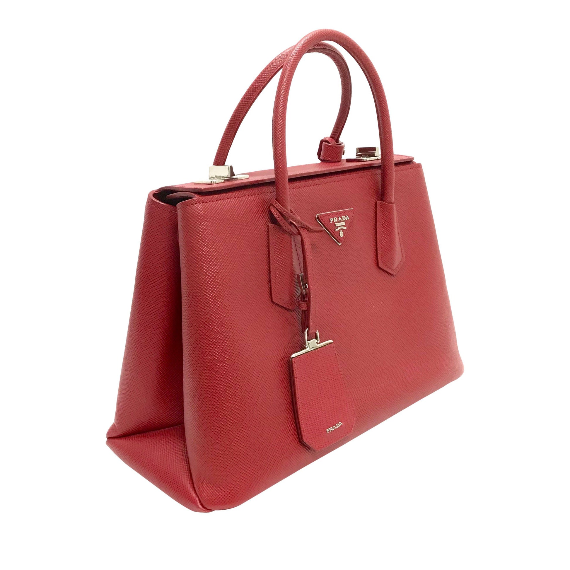 Prada Saffiano Cuir Twin Bag Medium Travel Bag