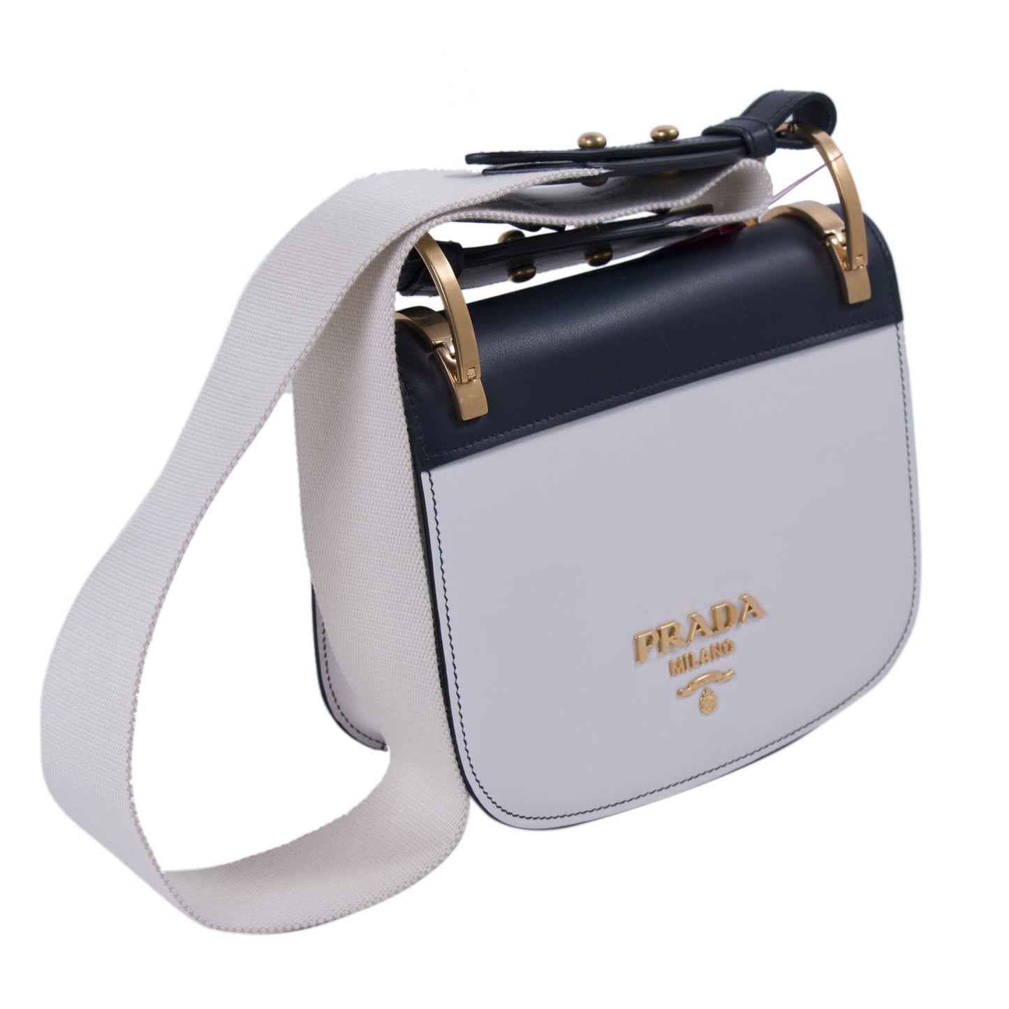 Prada Pionnière Saddle Bag Leather Travel Bag