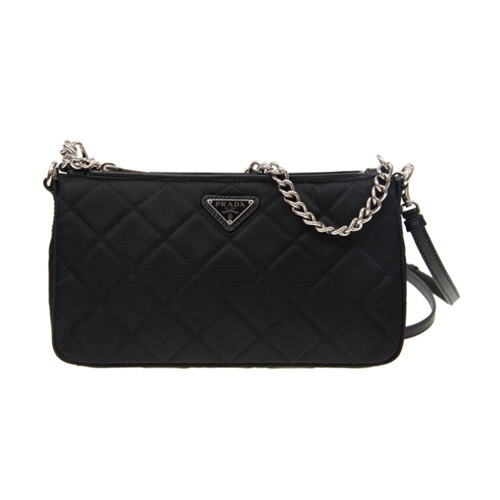 Prada Tessuto Crossbody Bag Nylon Quilted Black