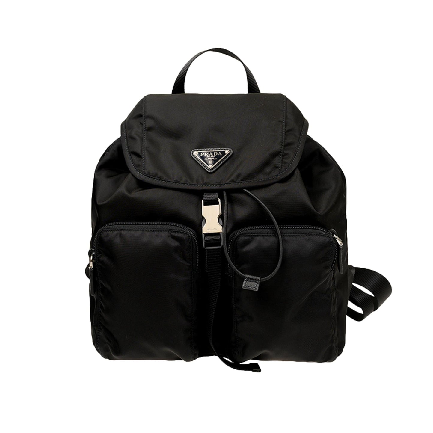 Prada Re Drawstring Rucksack Backpack Nylon Black Medium