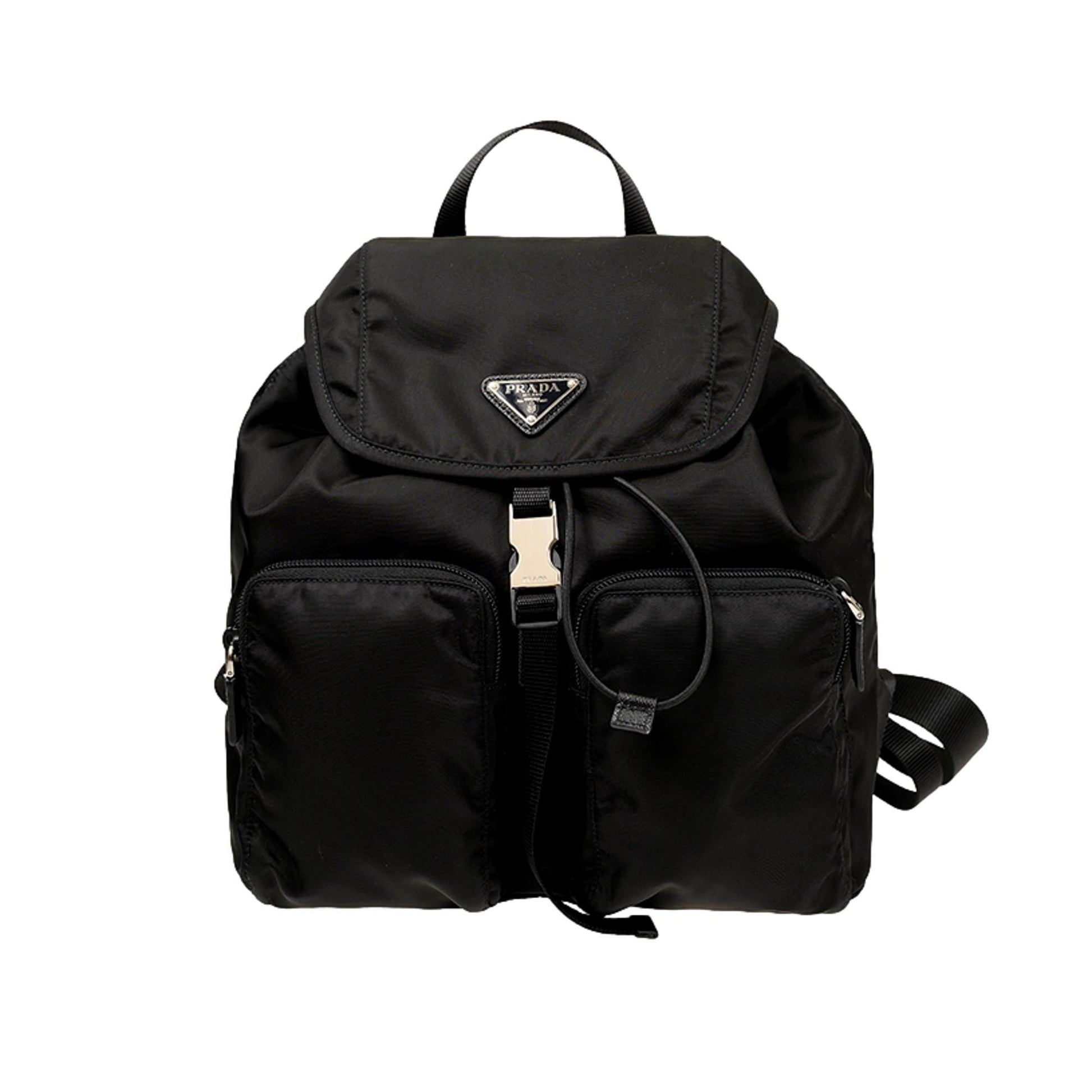 Prada Re Drawstring Rucksack Backpack Nylon Black Medium