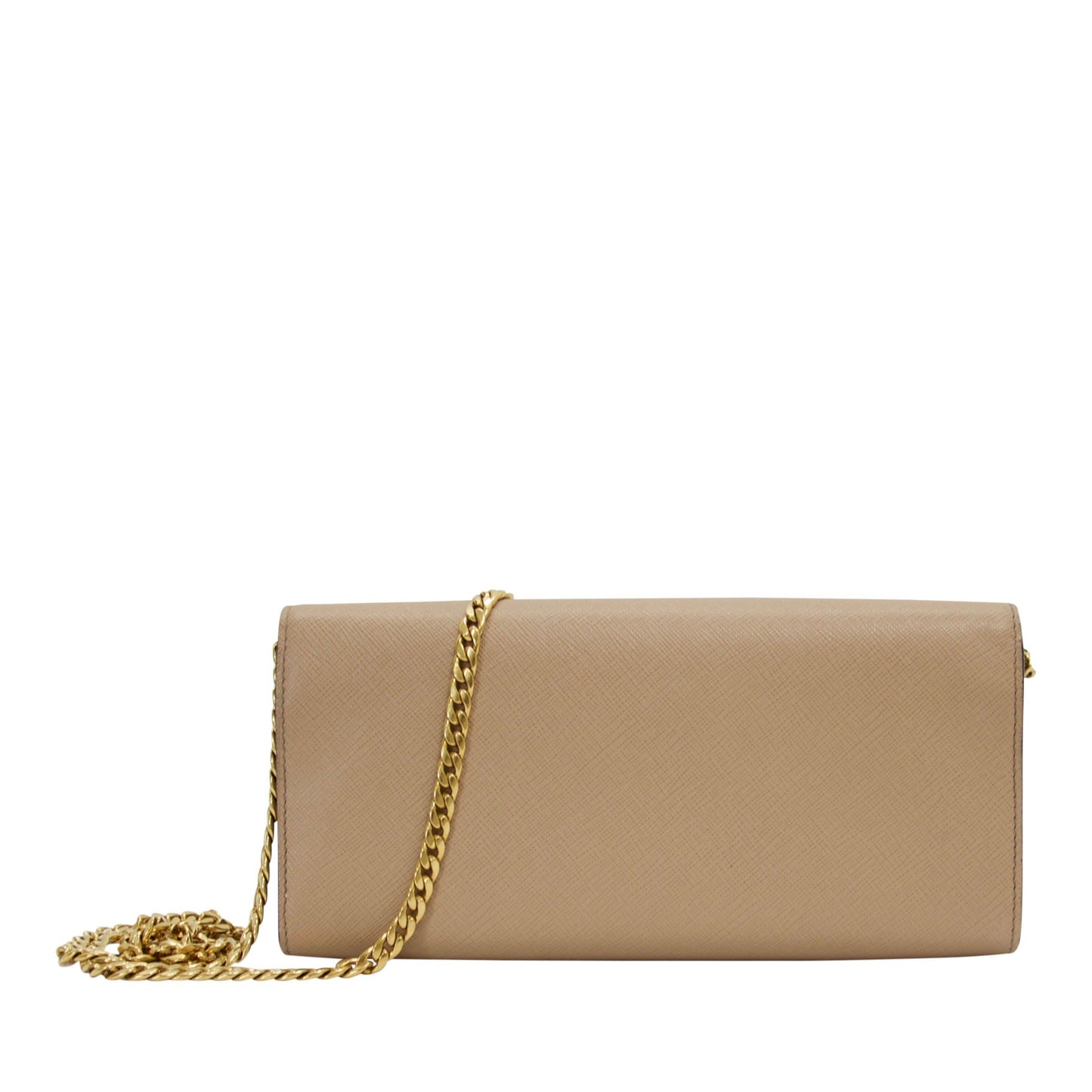 Prada Saffiano Frame Clutch With Handbag Chain Clutch Bag