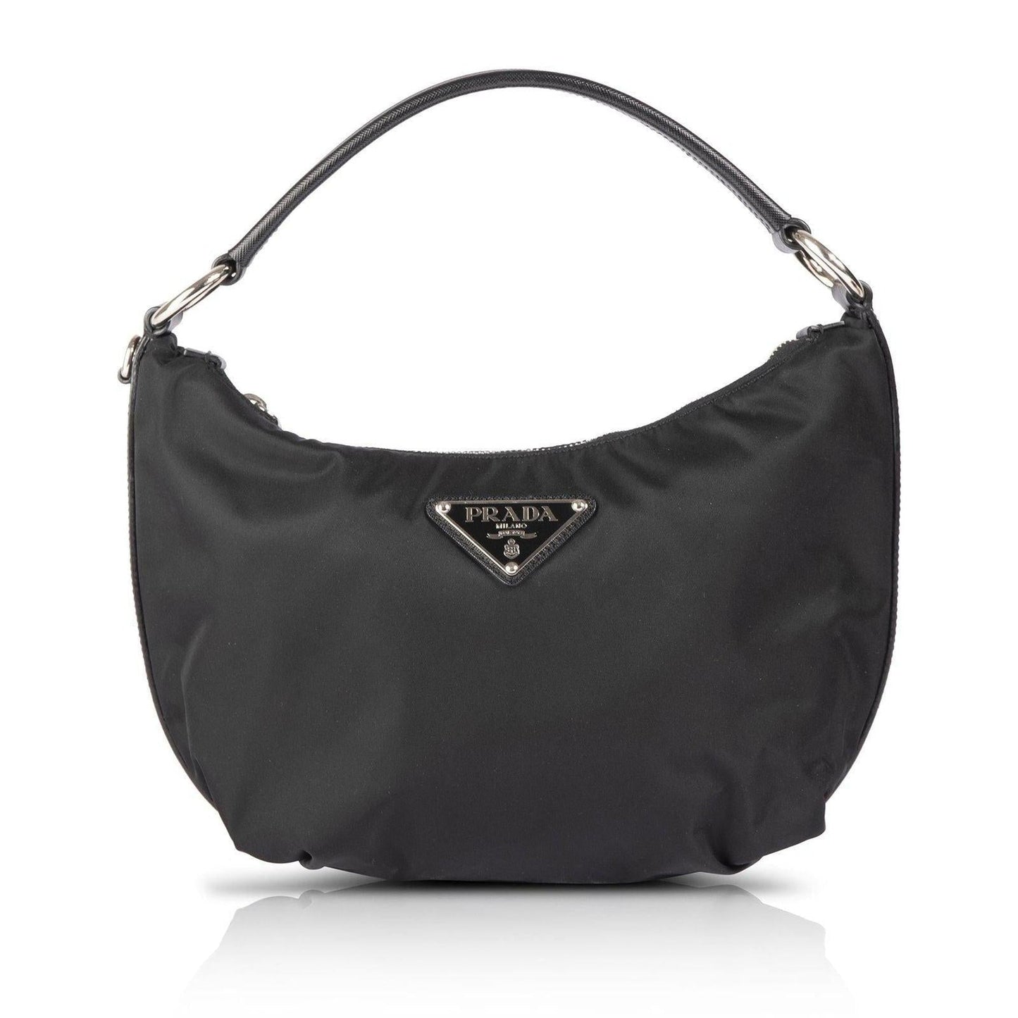 Prada Saffiano Trimmed Tessuto Hobo Handbag Nylon Travel Bag