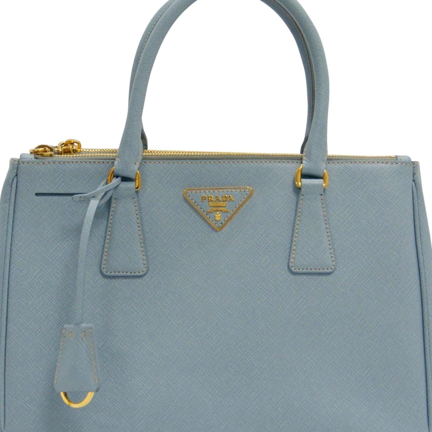 Prada Saffiano Lux Double Zip Tote Handbag Small Tote Bag