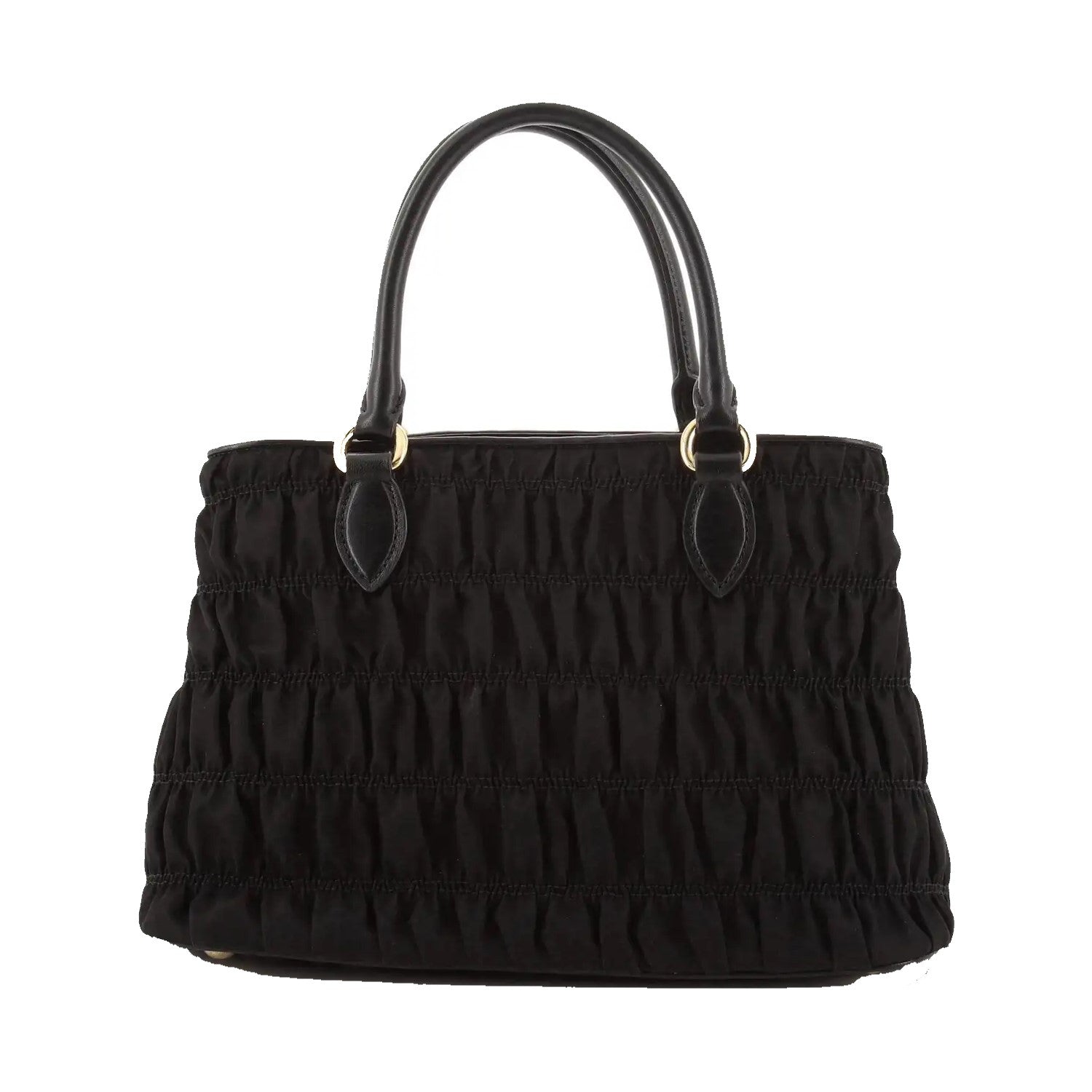 Prada Tessuto Gaufre Satchel Handbag Nylon Black Small Satchel Bag