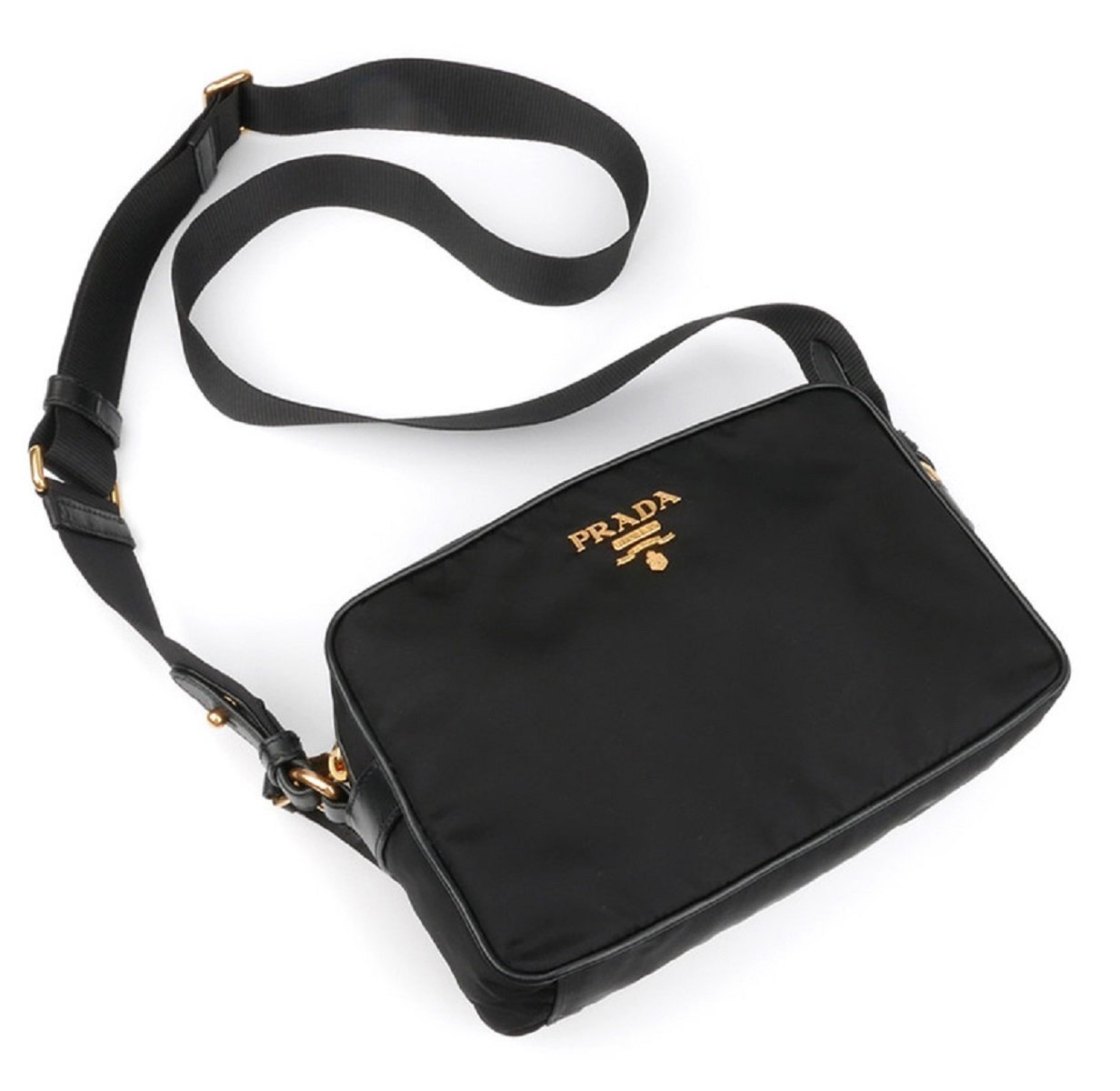 Prada Tessuto Camera Bag Crossbody Nylon Black Crossbody Bag