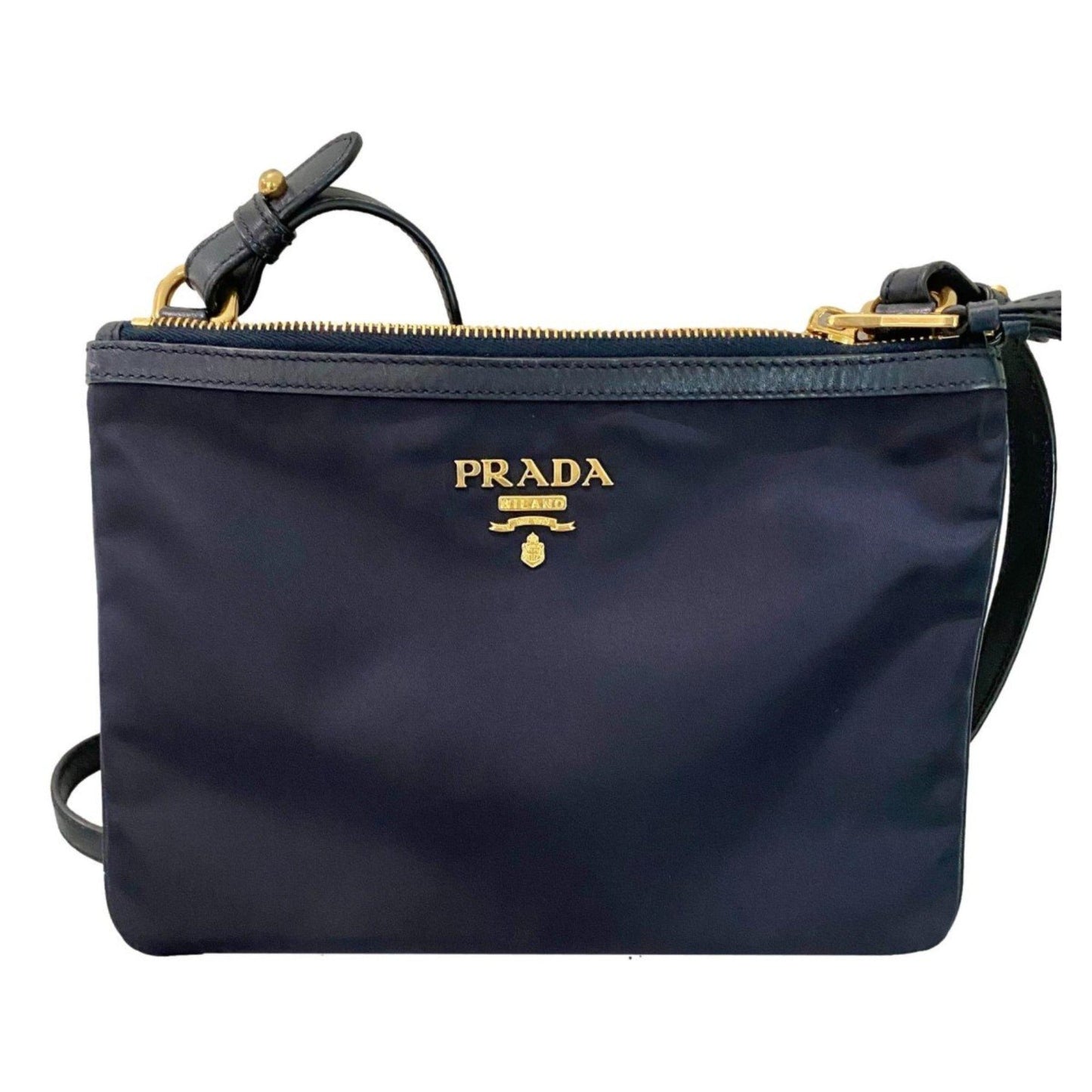 Prada Tessuto Calf Cross Body Bag Leather Calf Leather Nylon Crossbody Bag