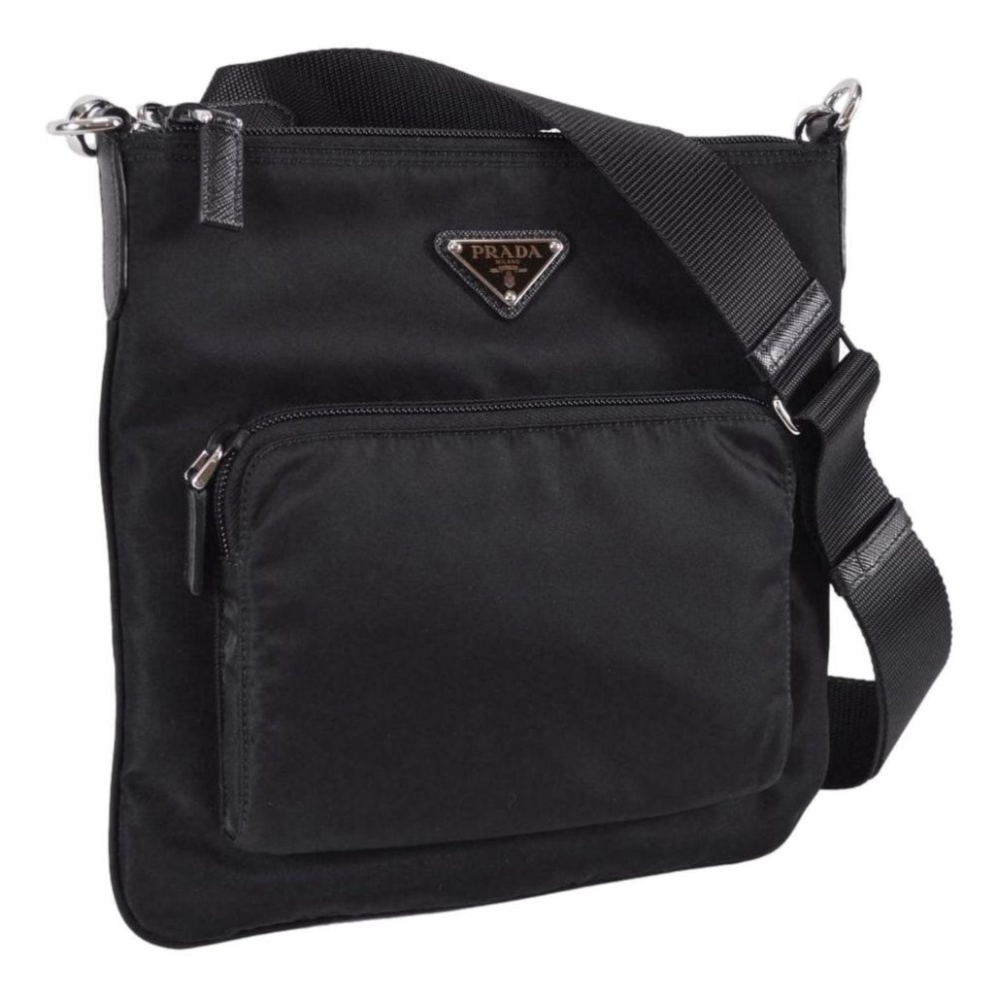 Prada Tessuto Sport Messenger Crossbody Bag Nylon Black