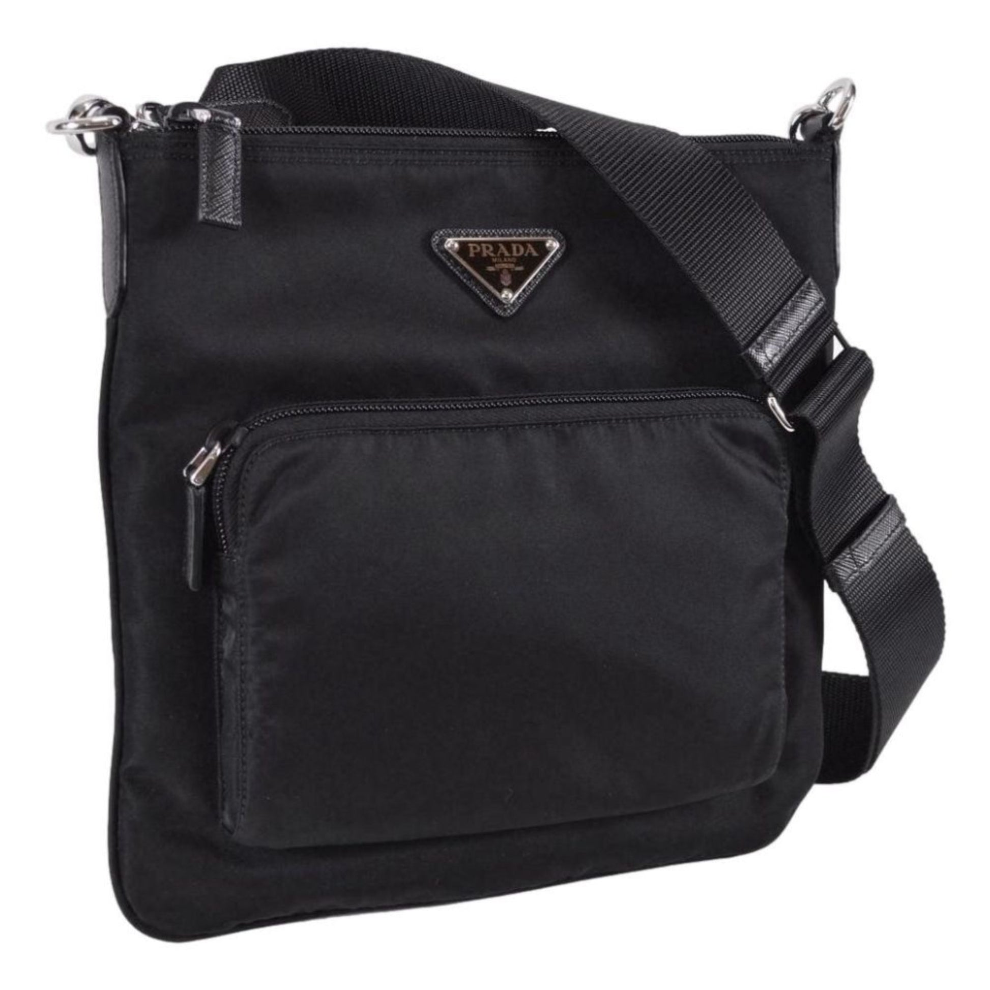 Prada Tessuto Sport Messenger Crossbody Bag Nylon Black