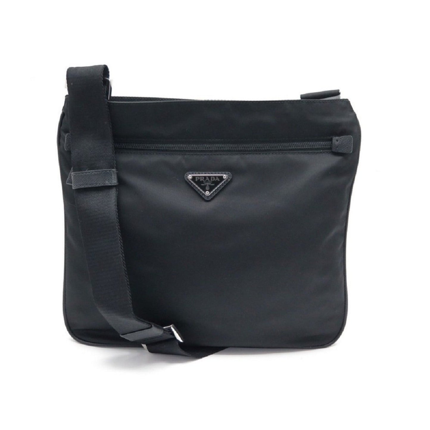 Prada Tessuto Messenger Bag Cross Body Saffiano Black Crossbody Bag