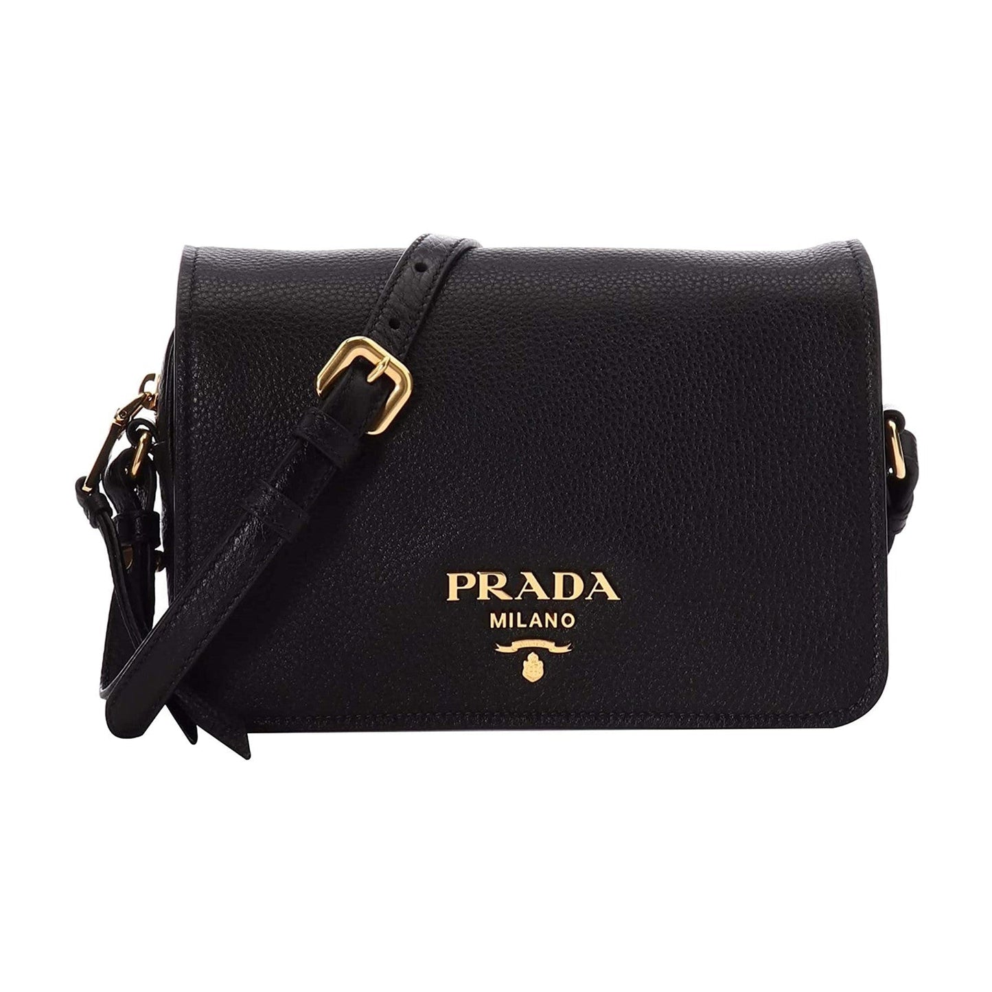 Prada Phenix Crossbody Bag Leather Vitello Black