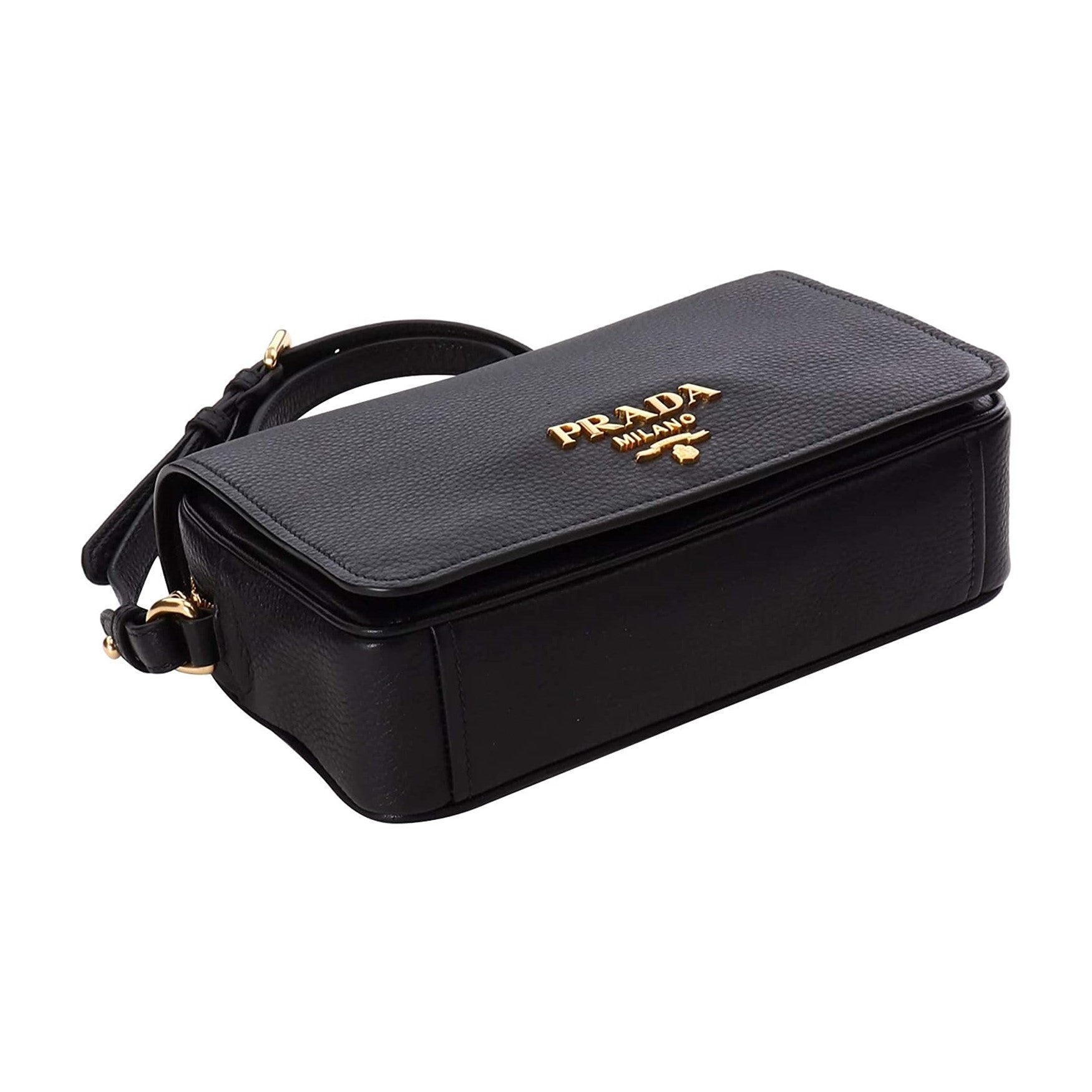 Prada Phenix Crossbody Bag Leather Vitello Black