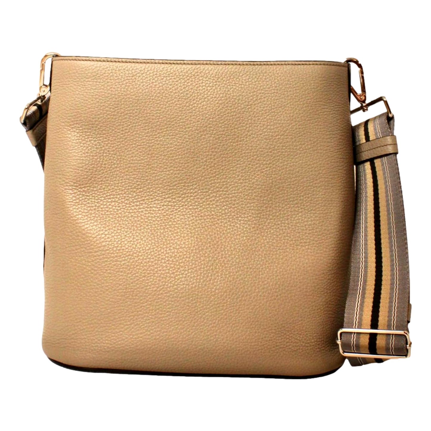 Prada Phenix Cammeo Stripe Strap Bag Leather Vitello Bucket Bucket Bag