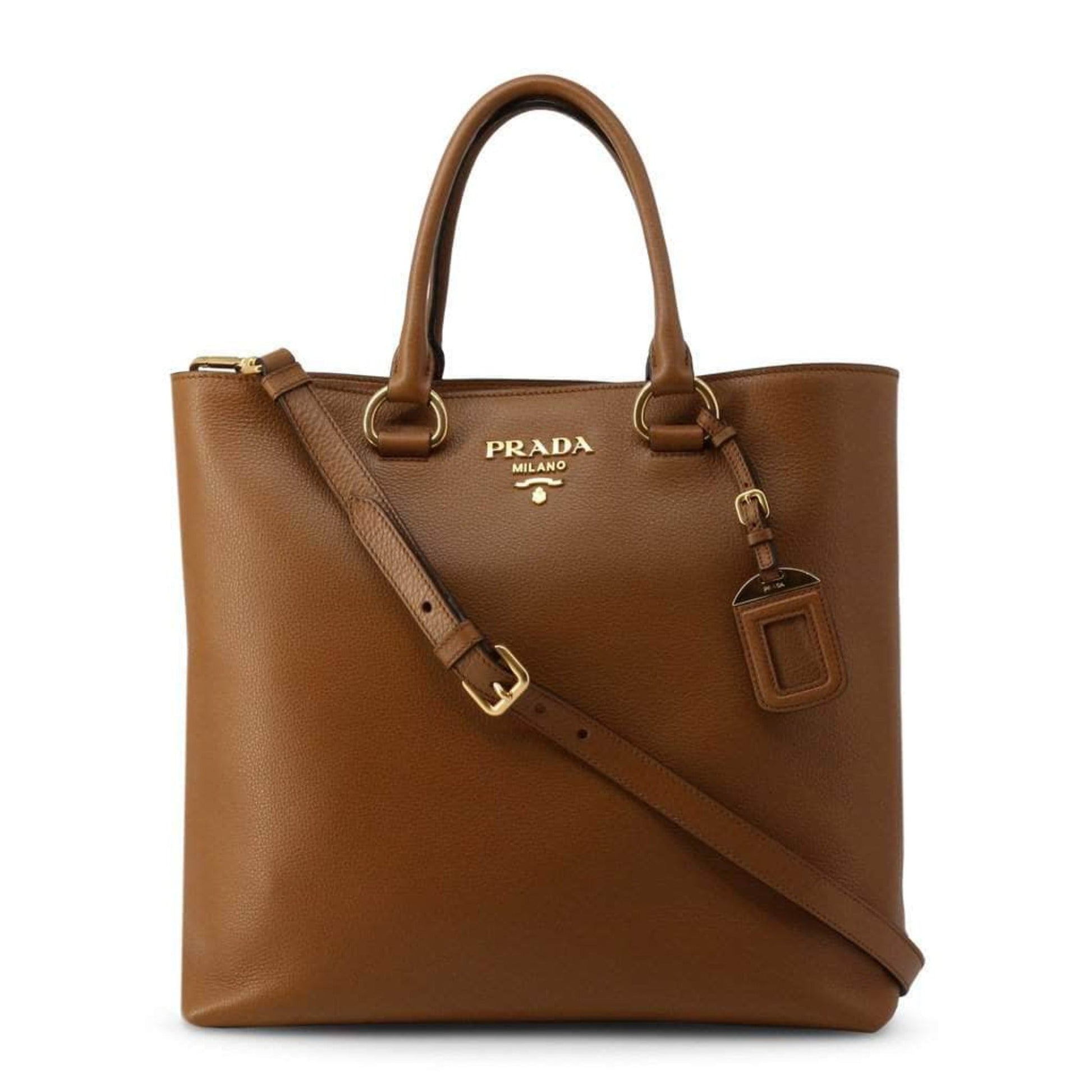 Prada Phenix Cognac Shopping Tote Bag Vitello Brown Shoulder Bag