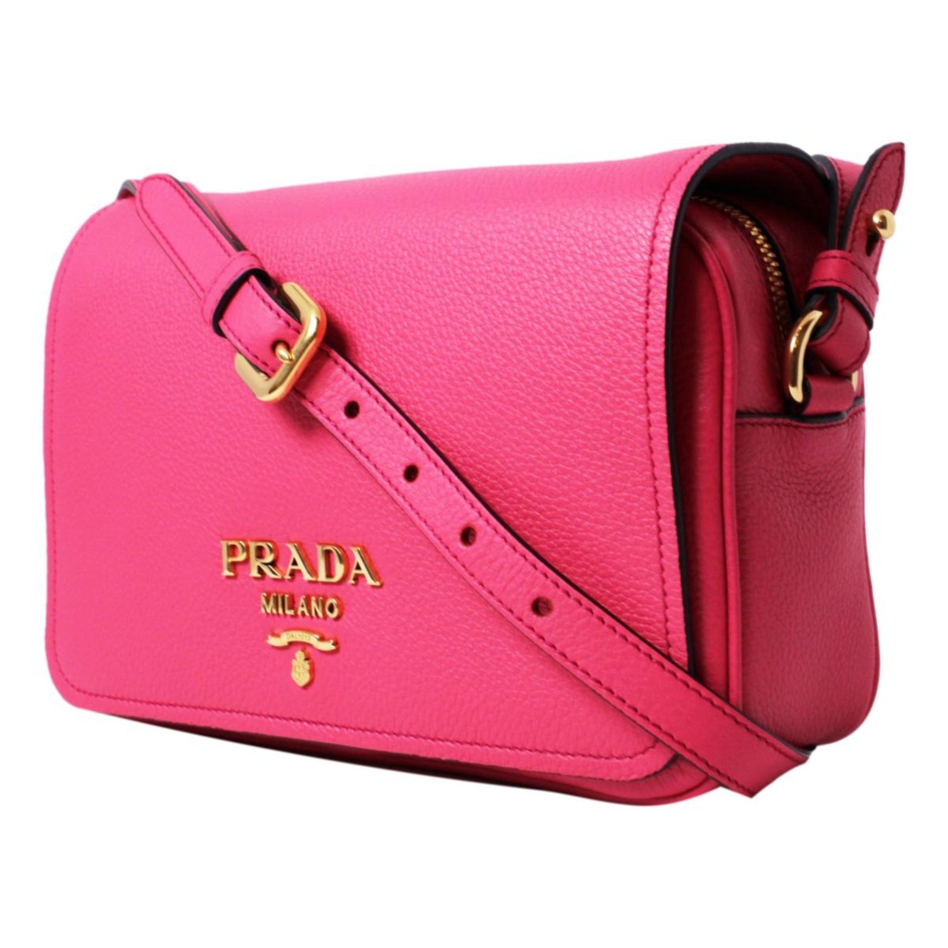 Prada Phenix Peonia Crossbody Bag Leather Vitello Flap
