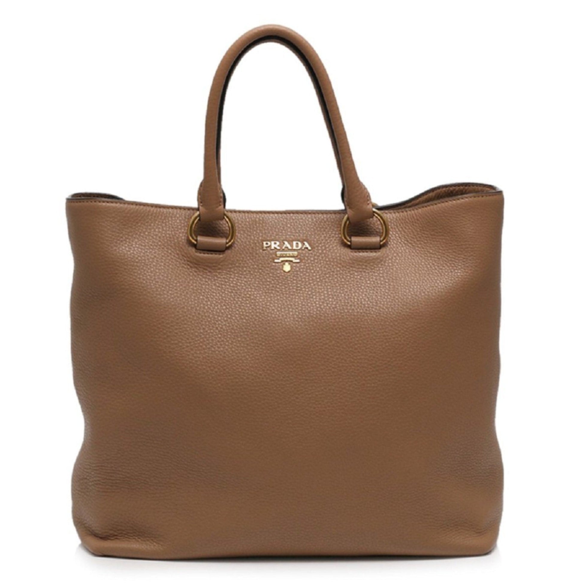 Prada Phenix Cognac Shopping Tote Bag Vitello Brown Shoulder Bag